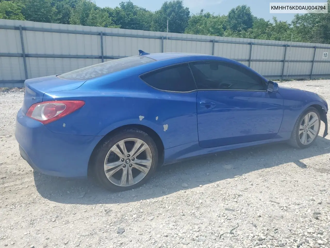 2010 Hyundai Genesis Coupe 2.0T VIN: KMHHT6KD0AU004794 Lot: 56877905