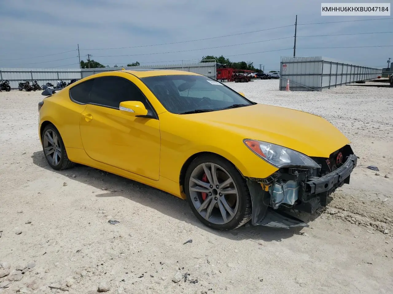 2011 Hyundai Genesis Coupe 3.8L VIN: KMHHU6KHXBU047184 Lot: 56392955