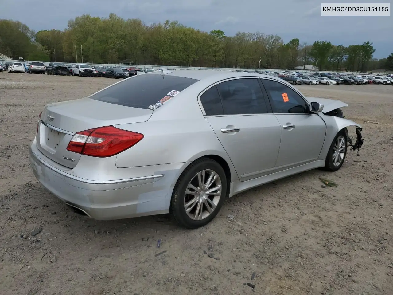 2012 Hyundai Genesis 3.8L VIN: KMHGC4DD3CU154155 Lot: 51627035