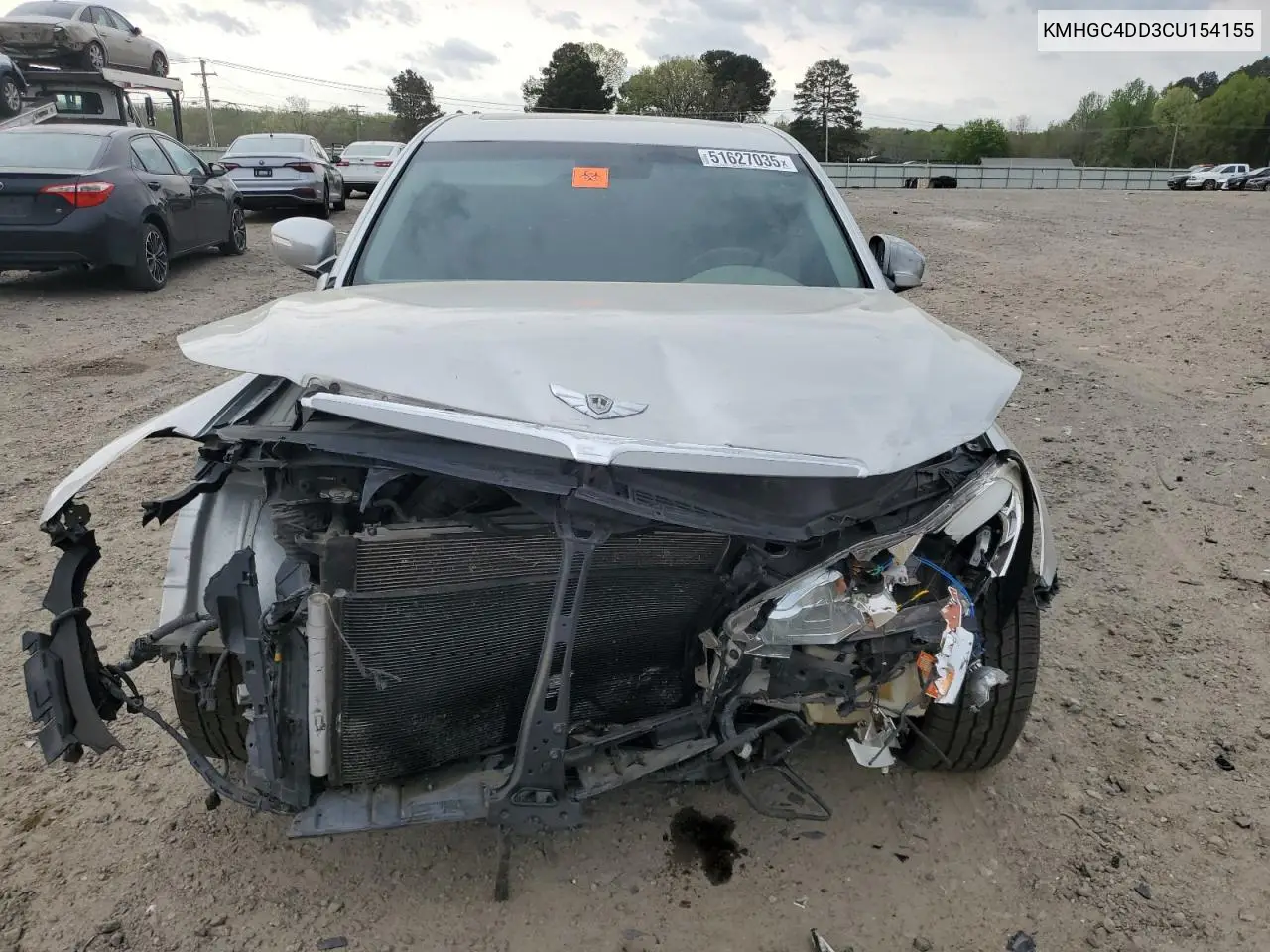 2012 Hyundai Genesis 3.8L VIN: KMHGC4DD3CU154155 Lot: 51627035