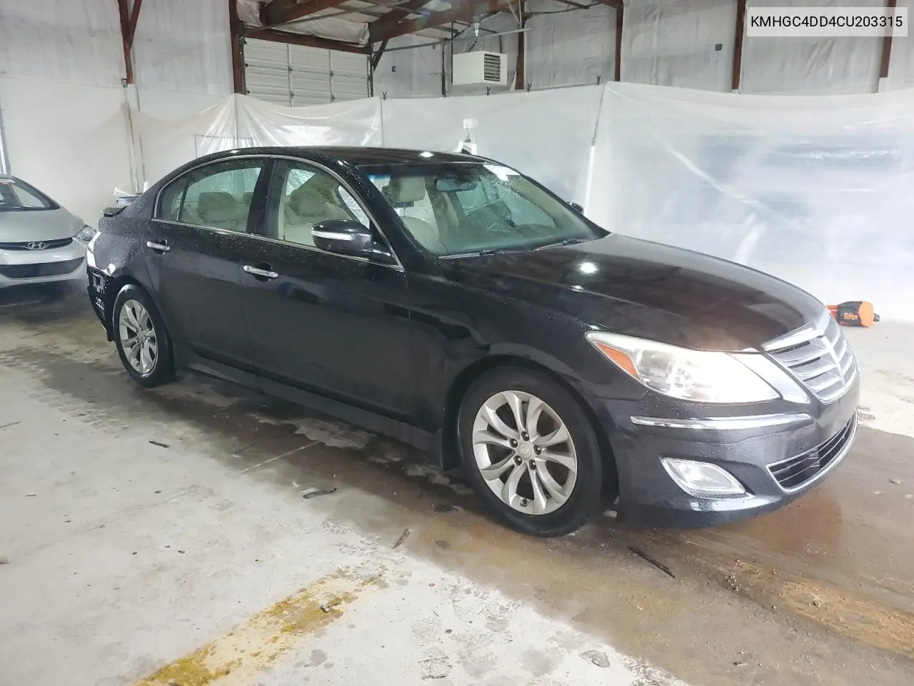 2012 Hyundai Genesis 3.8L VIN: KMHGC4DD4CU203315 Lot: 51670355