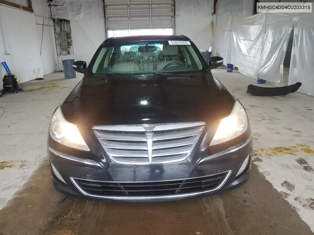 2012 Hyundai Genesis 3.8L VIN: KMHGC4DD4CU203315 Lot: 51670355