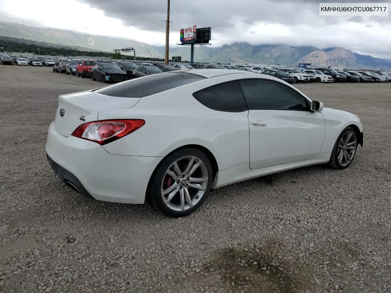 2012 Hyundai Genesis Coupe 3.8L VIN: KMHHU6KH7CU067717 Lot: 57170255