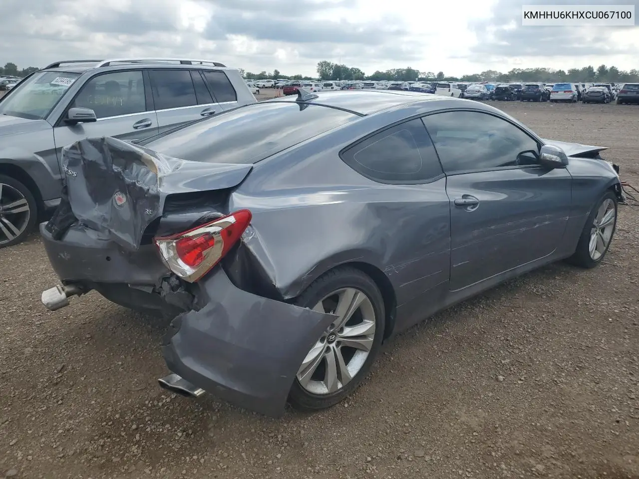 2012 Hyundai Genesis Coupe 3.8L VIN: KMHHU6KHXCU067100 Lot: 62565945