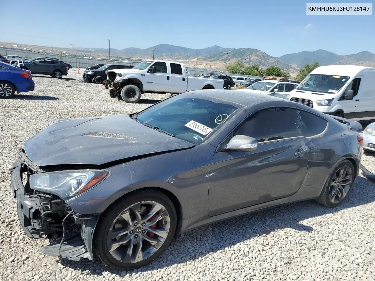 2015 Hyundai Genesis Coupe 3.8L VIN: KMHHU6KJ3FU128147 Lot: 61855345