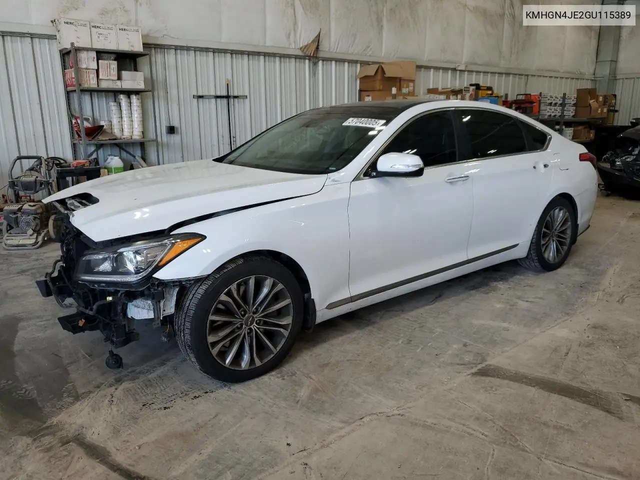 2016 Hyundai Genesis 3.8L VIN: KMHGN4JE2GU115389 Lot: 57040005