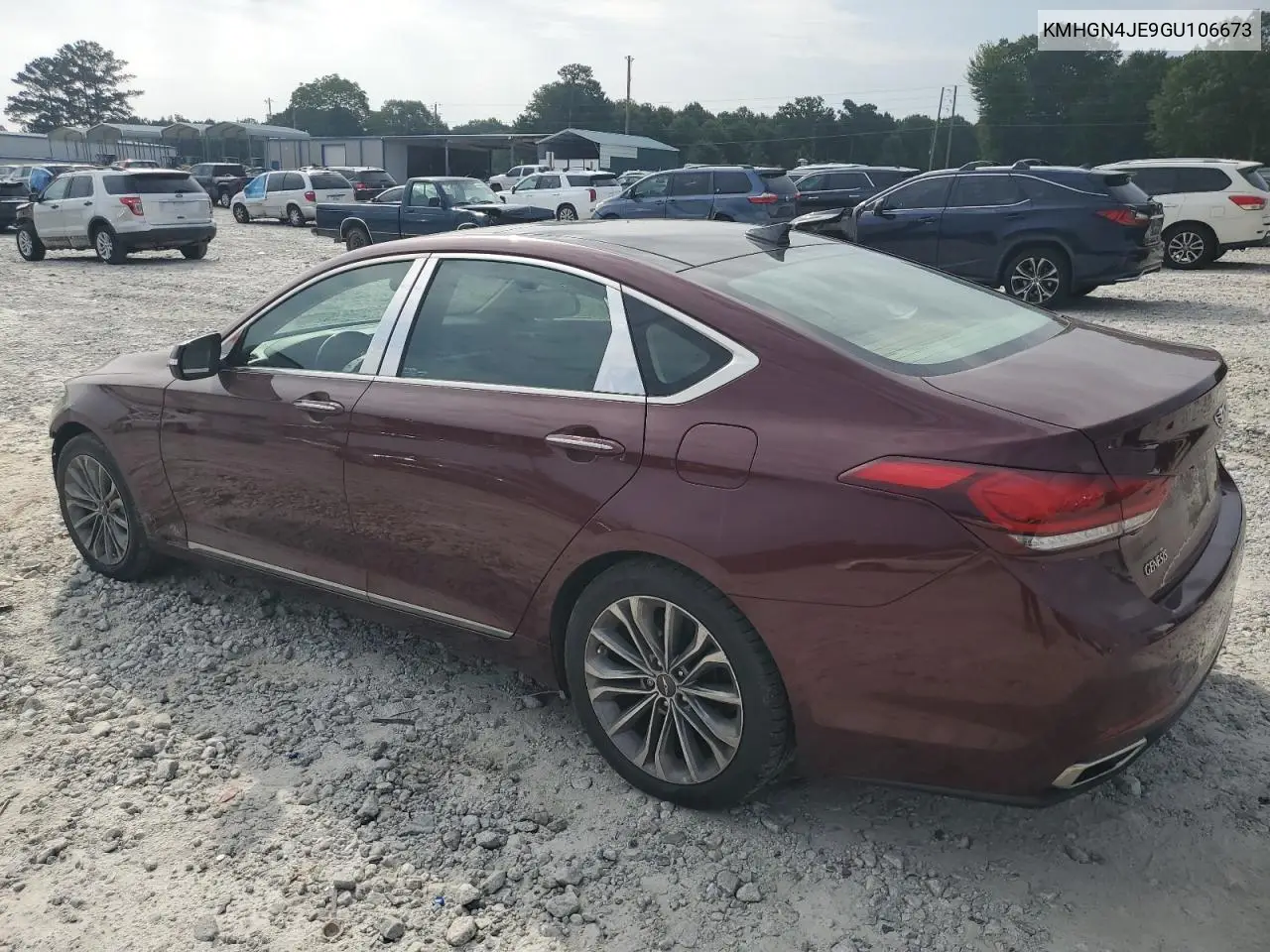 2016 Hyundai Genesis 3.8L VIN: KMHGN4JE9GU106673 Lot: 62659035
