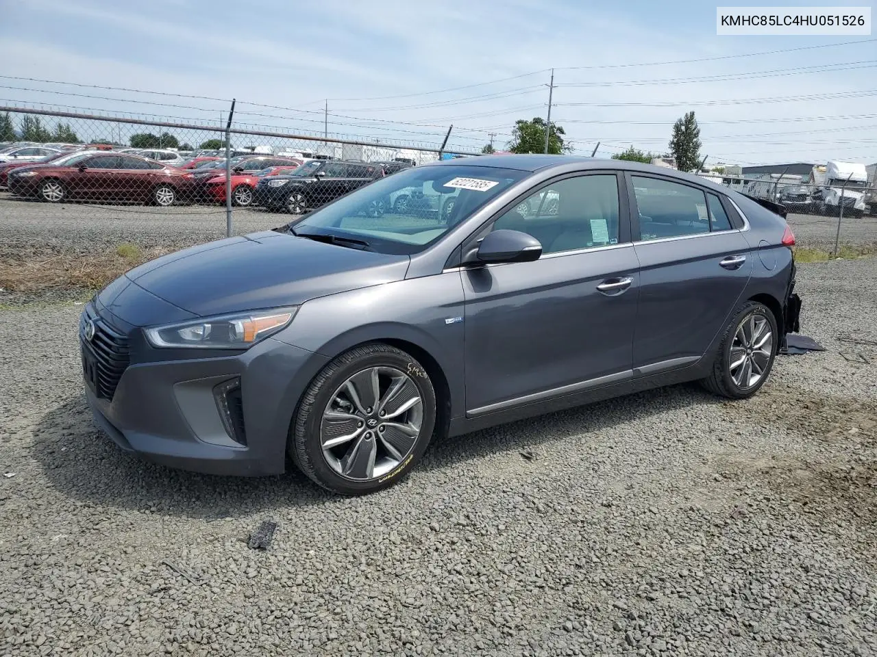 2017 Hyundai Ioniq Limited VIN: KMHC85LC4HU051526 Lot: 62221585