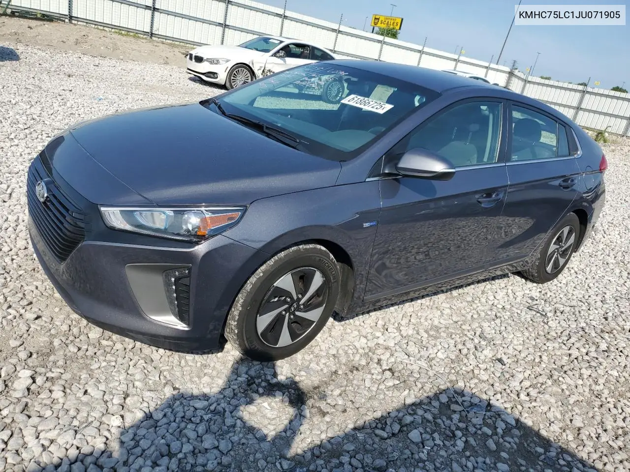 2018 Hyundai Ioniq Sel VIN: KMHC75LC1JU071905 Lot: 61866725