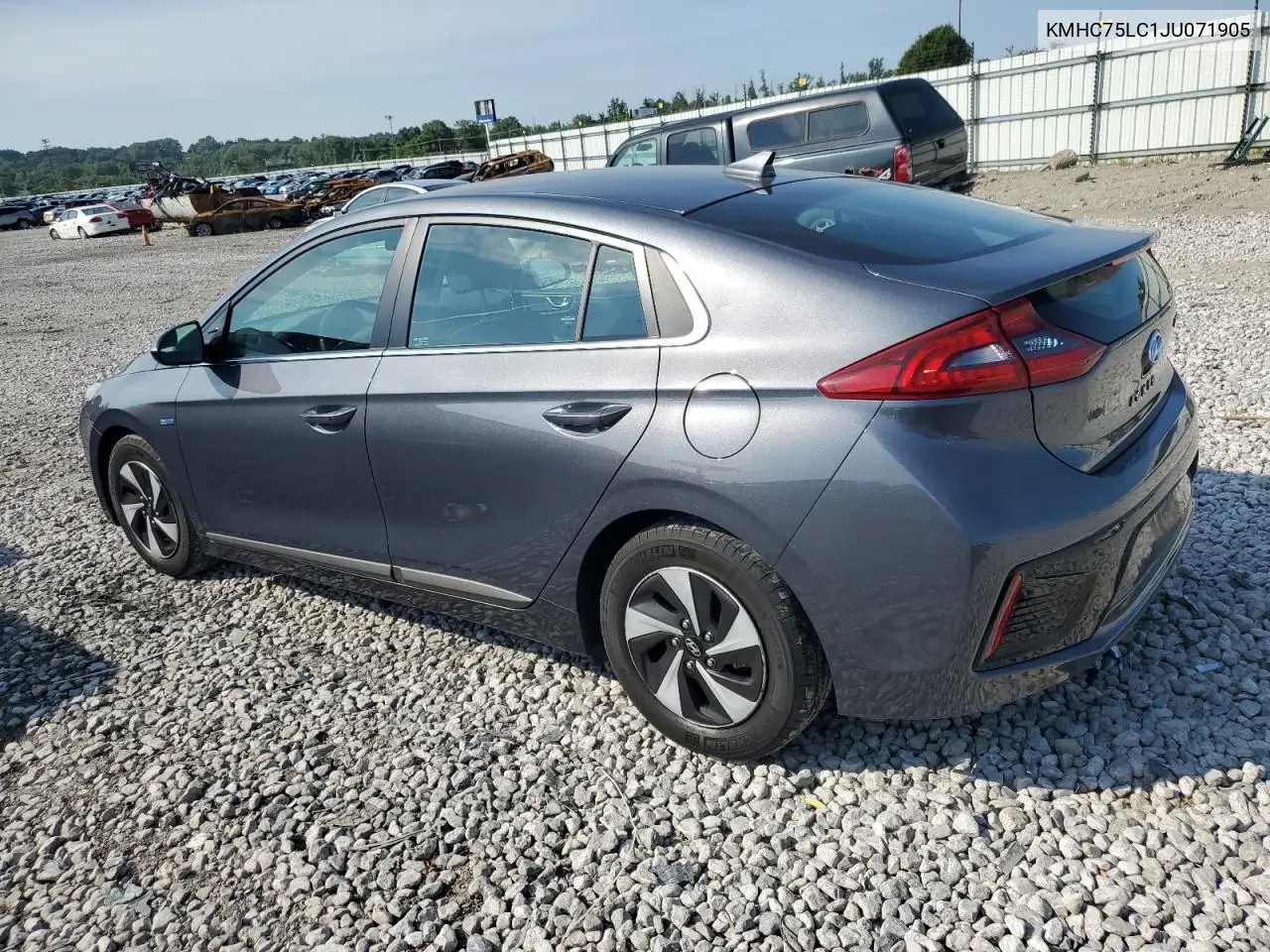 2018 Hyundai Ioniq Sel VIN: KMHC75LC1JU071905 Lot: 61866725