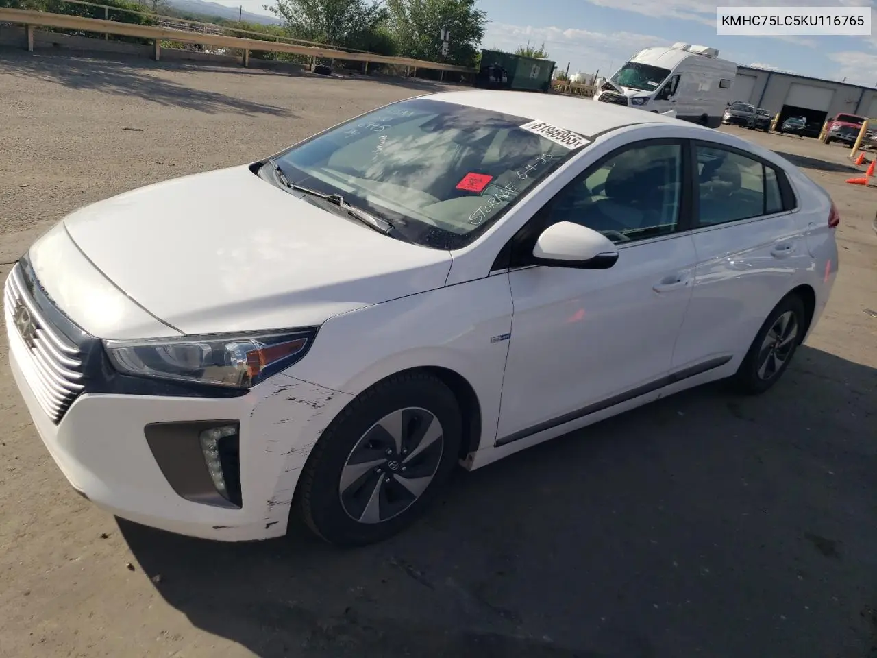 2019 Hyundai Ioniq Sel VIN: KMHC75LC5KU116765 Lot: 61848965