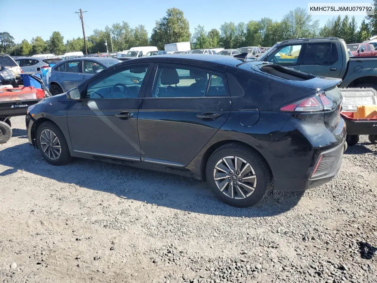 2021 Hyundai Ioniq Se VIN: KMHC75LJ6MU079792 Lot: 63811235