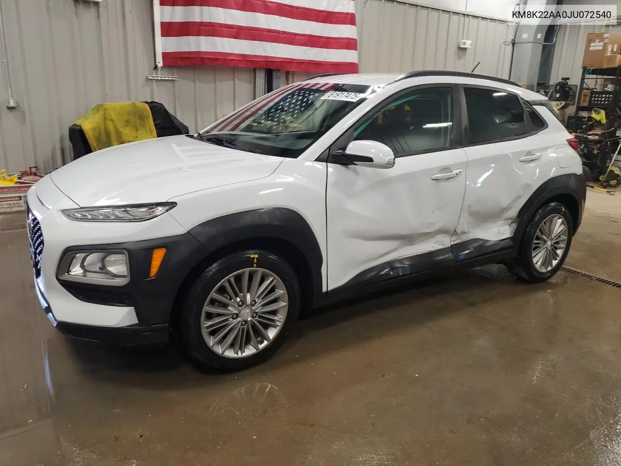 2018 Hyundai Kona Sel VIN: KM8K22AA0JU072540 Lot: 61917475