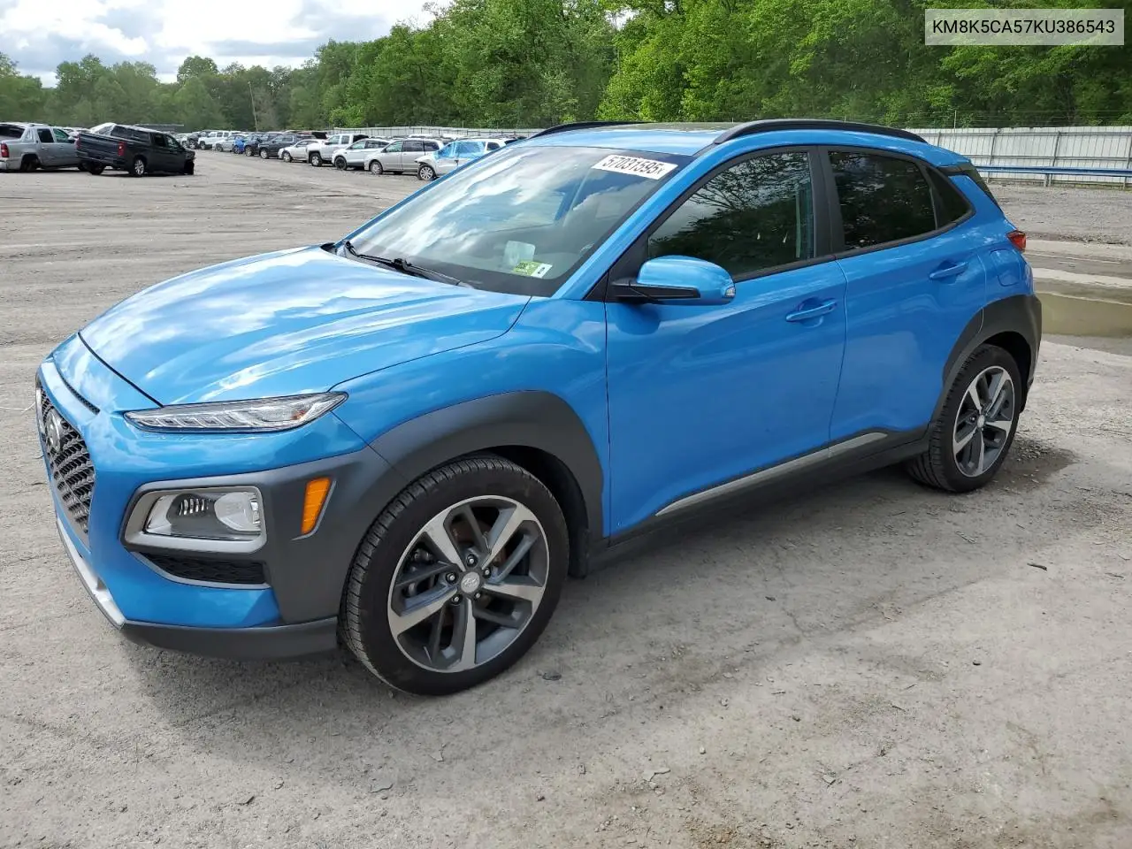 2019 Hyundai Kona Ultimate VIN: KM8K5CA57KU386543 Lot: 57031595