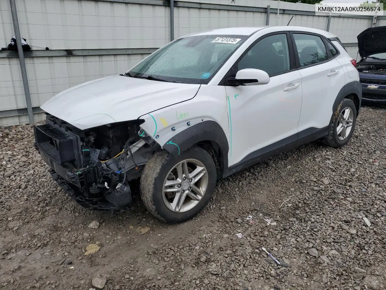 2019 Hyundai Kona Se VIN: KM8K12AA0KU256574 Lot: 57131375