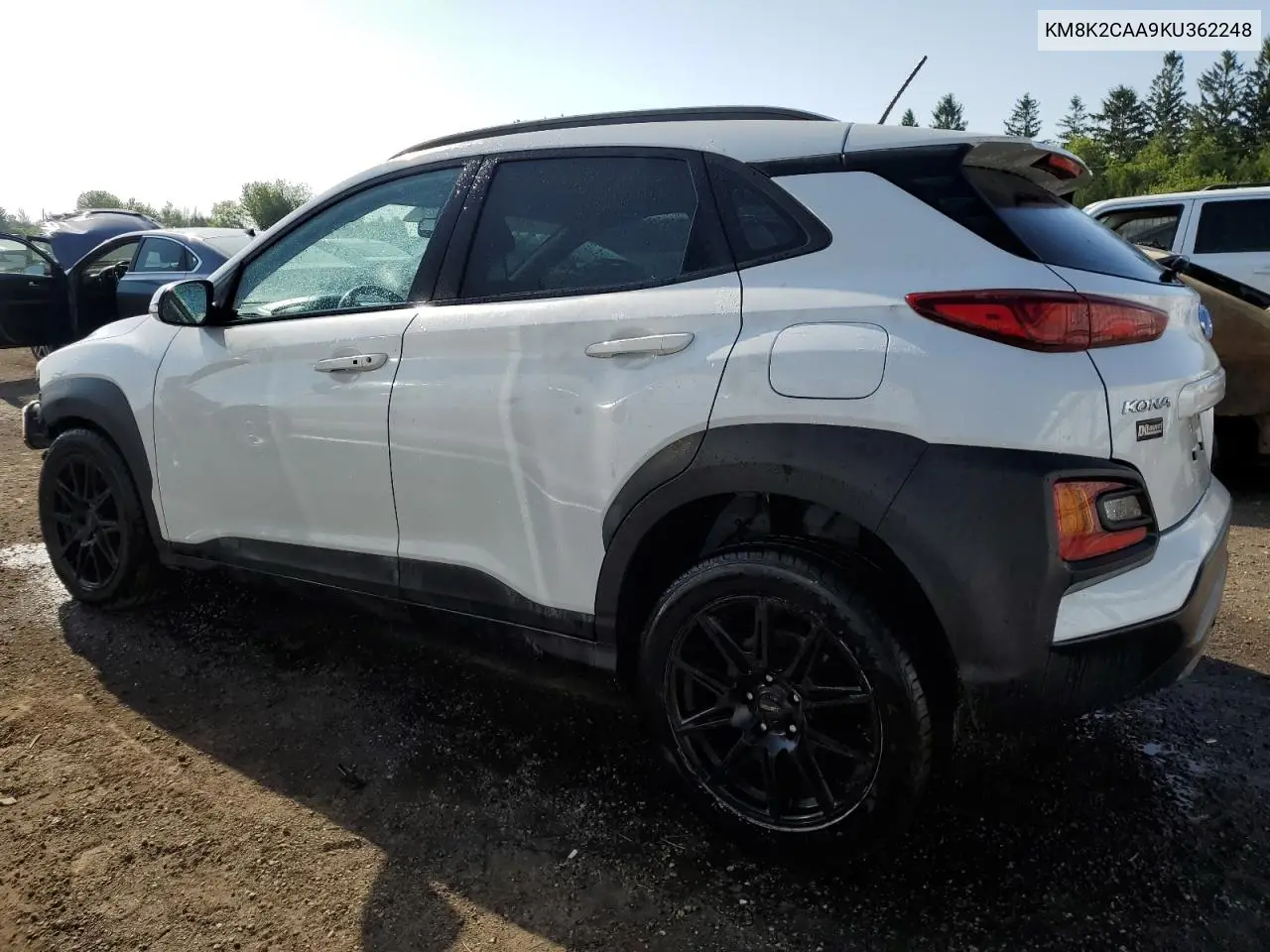 2019 Hyundai Kona Sel VIN: KM8K2CAA9KU362248 Lot: 61758455