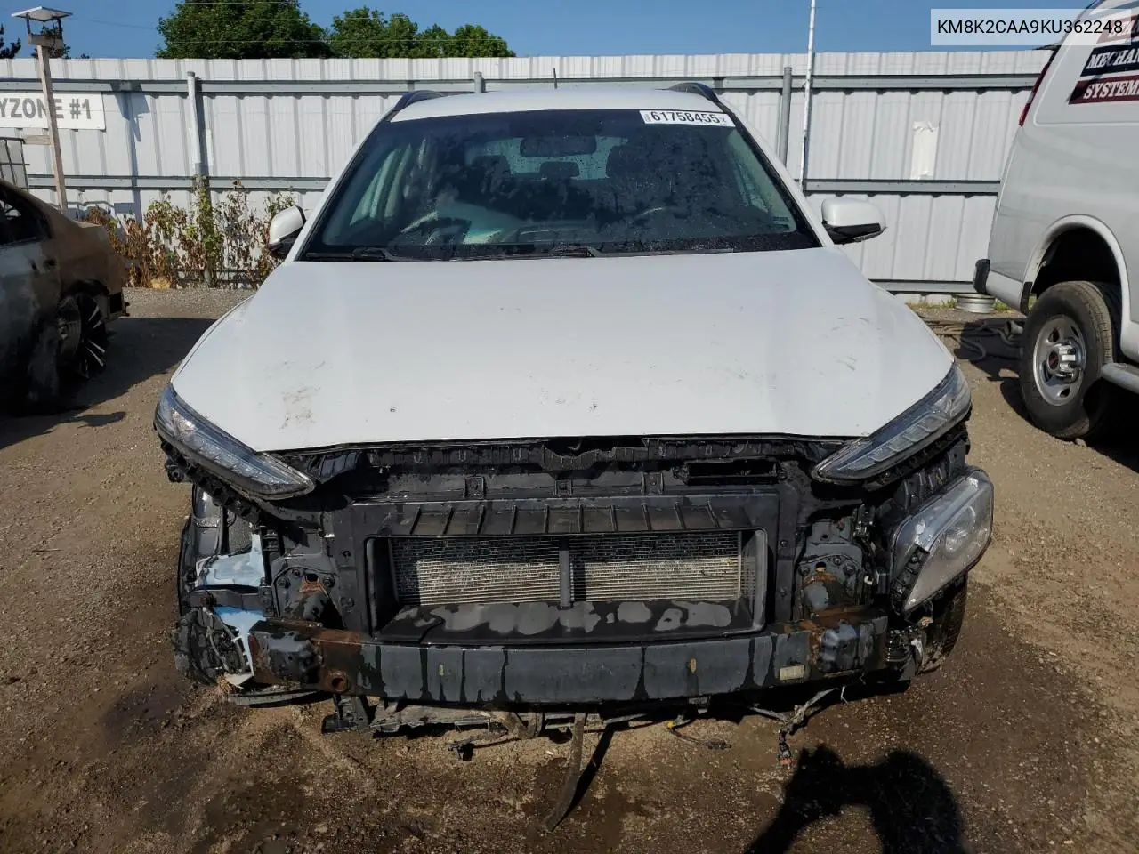 2019 Hyundai Kona Sel VIN: KM8K2CAA9KU362248 Lot: 61758455