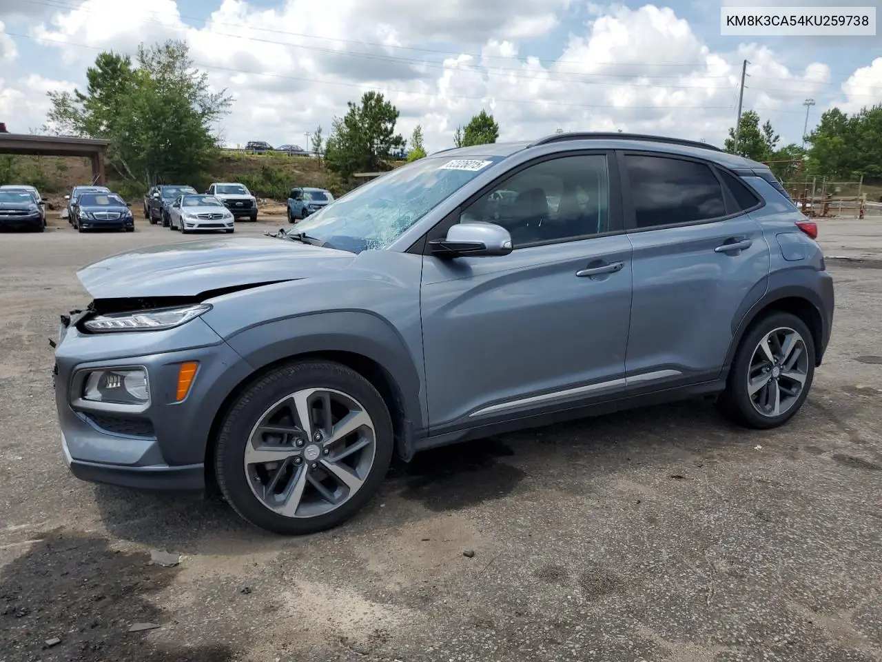2019 Hyundai Kona Limited VIN: KM8K3CA54KU259738 Lot: 62326015