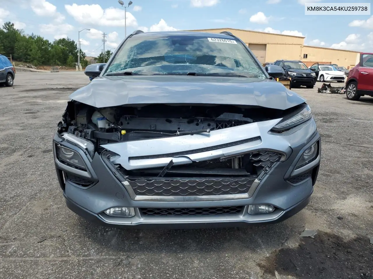 2019 Hyundai Kona Limited VIN: KM8K3CA54KU259738 Lot: 62326015