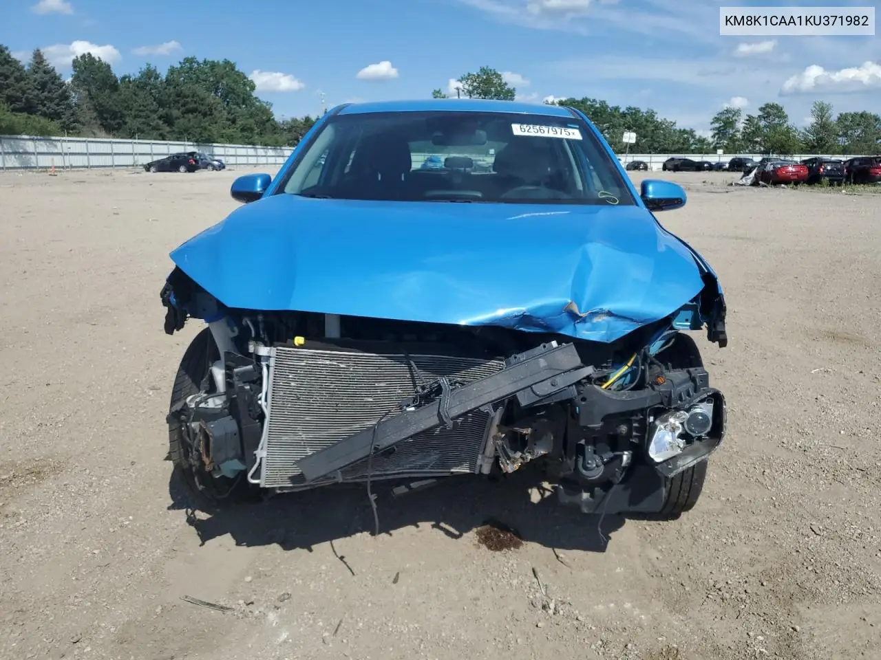 2019 Hyundai Kona Se VIN: KM8K1CAA1KU371982 Lot: 62567975