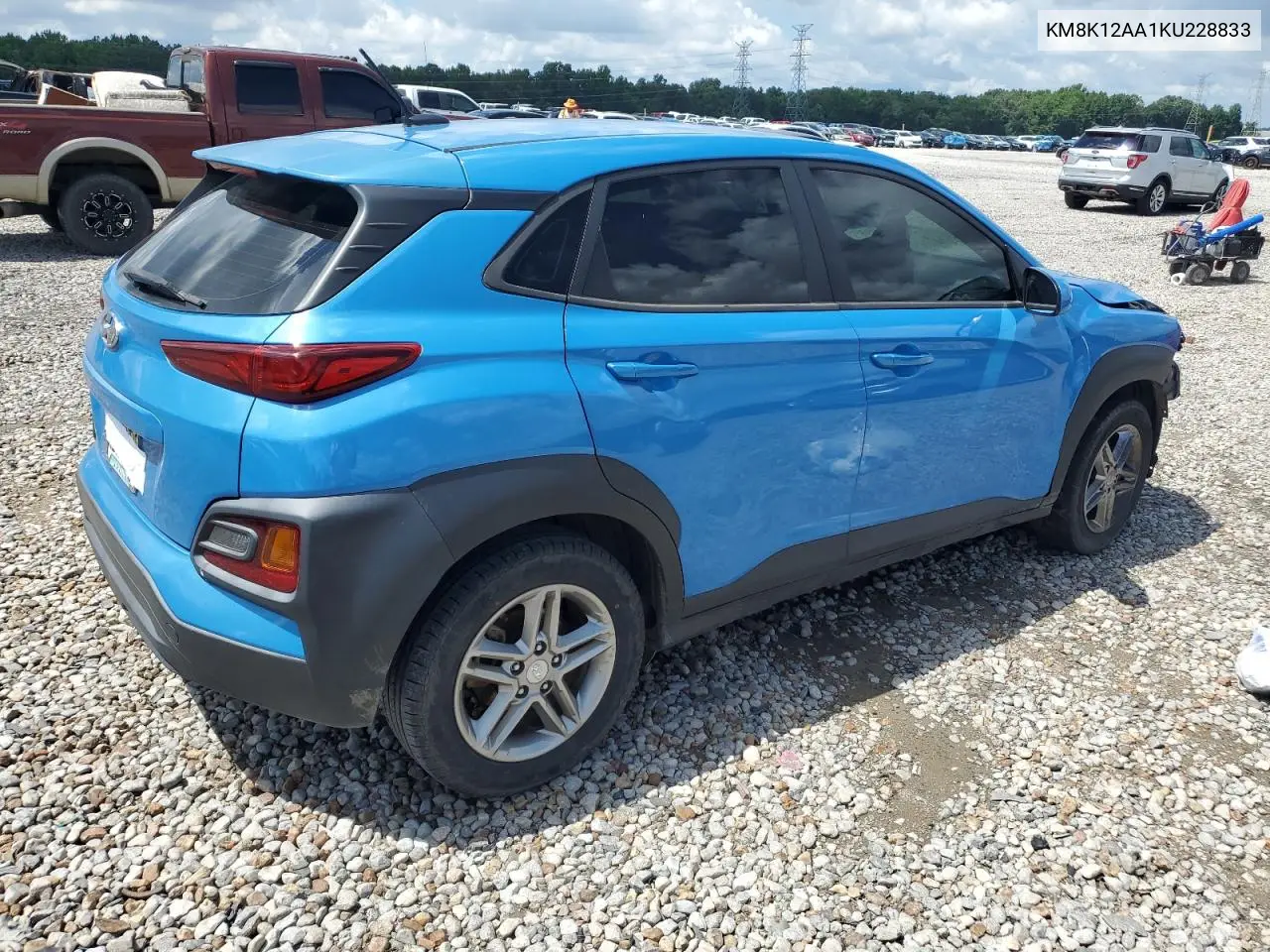 2019 Hyundai Kona Se VIN: KM8K12AA1KU228833 Lot: 63061745