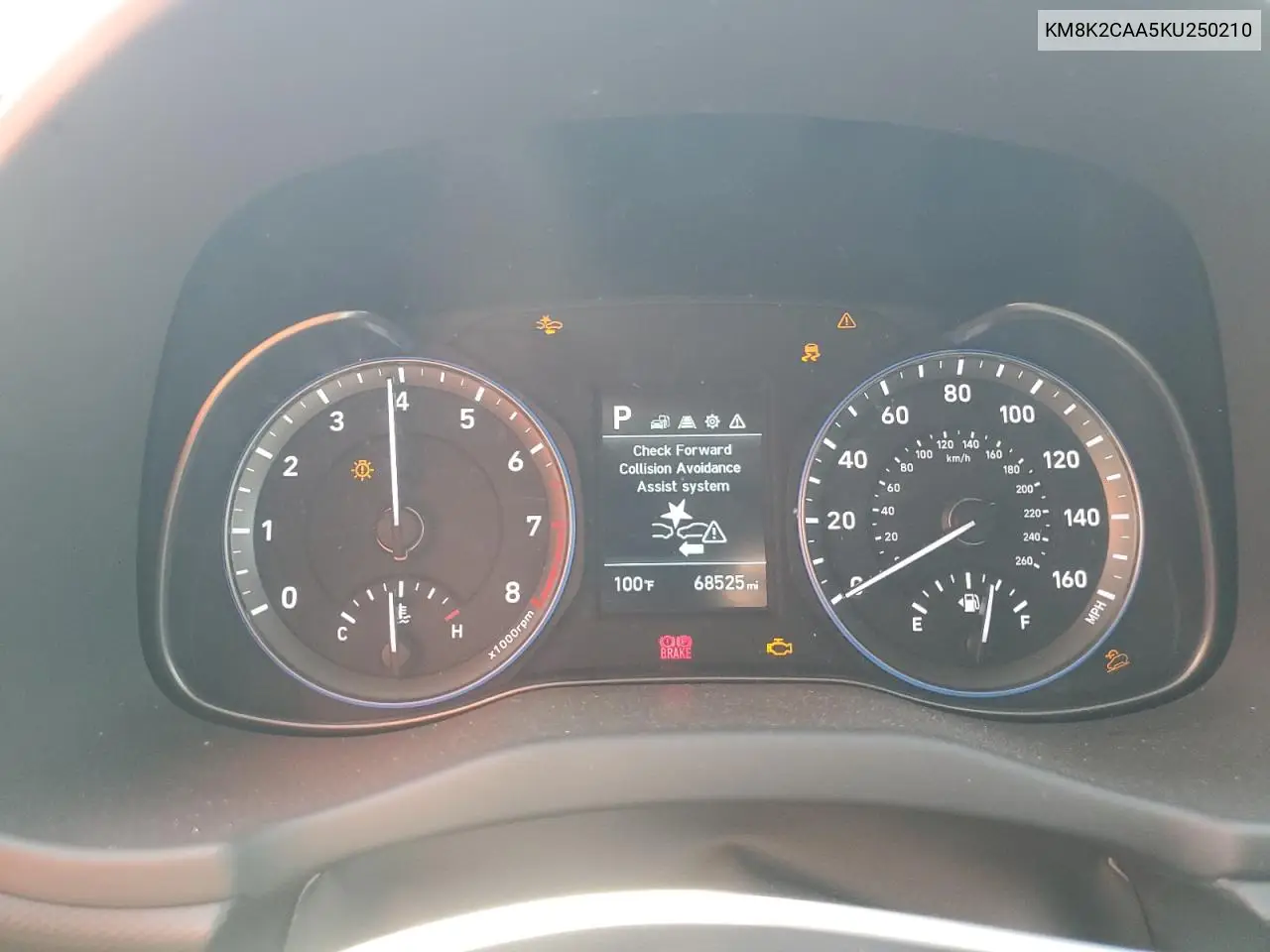 2019 Hyundai Kona Sel VIN: KM8K2CAA5KU250210 Lot: 64614485