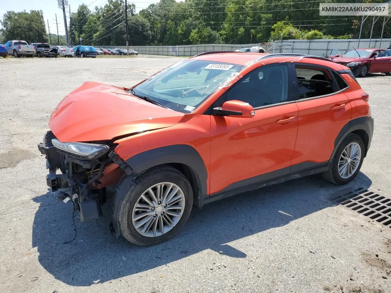 2019 Hyundai Kona Sel VIN: KM8K22AA6KU290497 Lot: 65185095