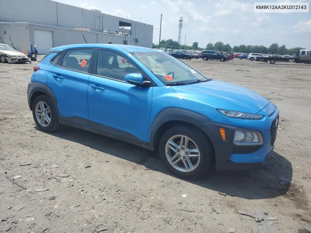 2019 Hyundai Kona Se VIN: KM8K12AA2KU312143 Lot: 66032315