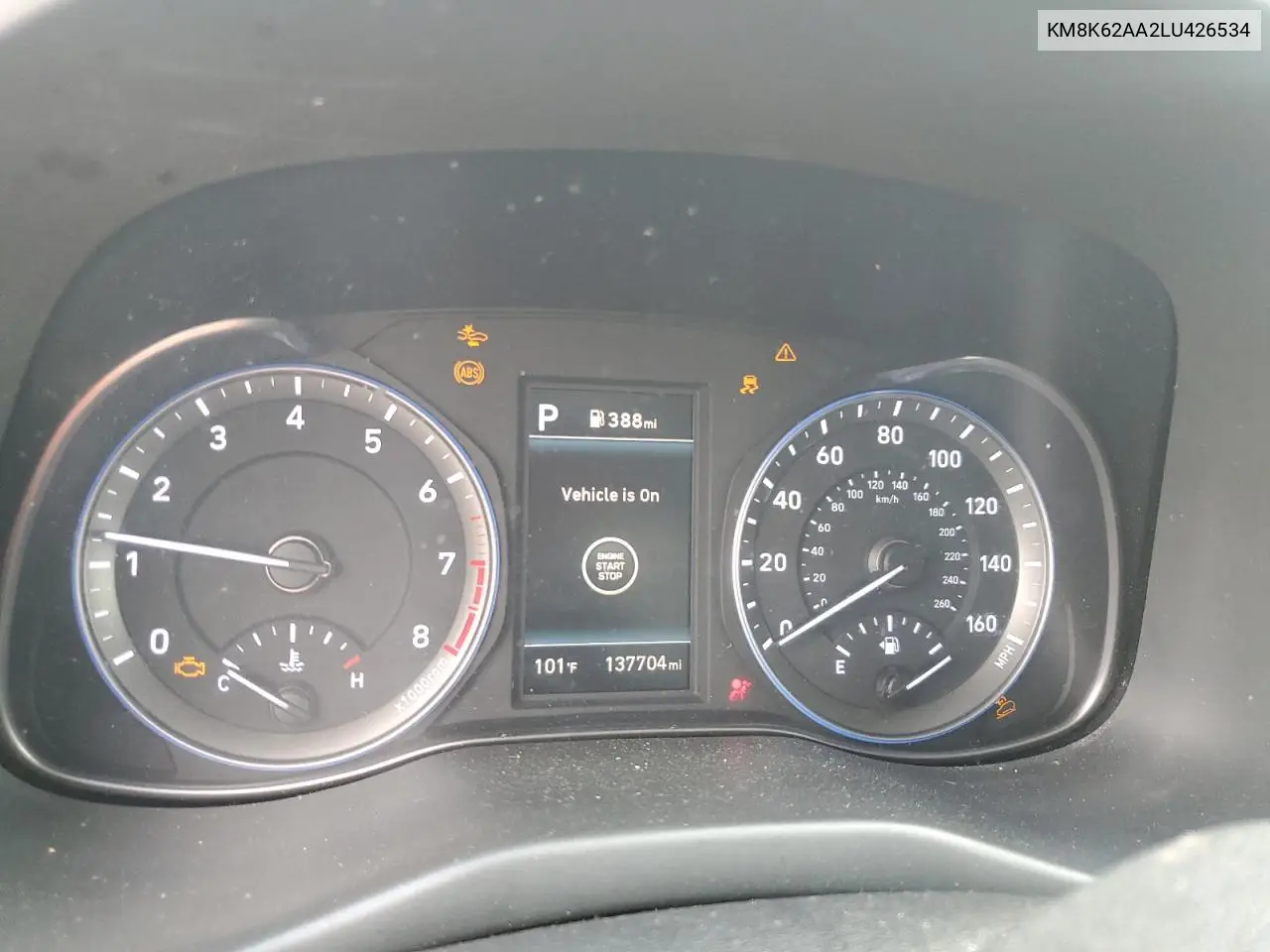 2020 Hyundai Kona Sel Plus VIN: KM8K62AA2LU426534 Lot: 61018735