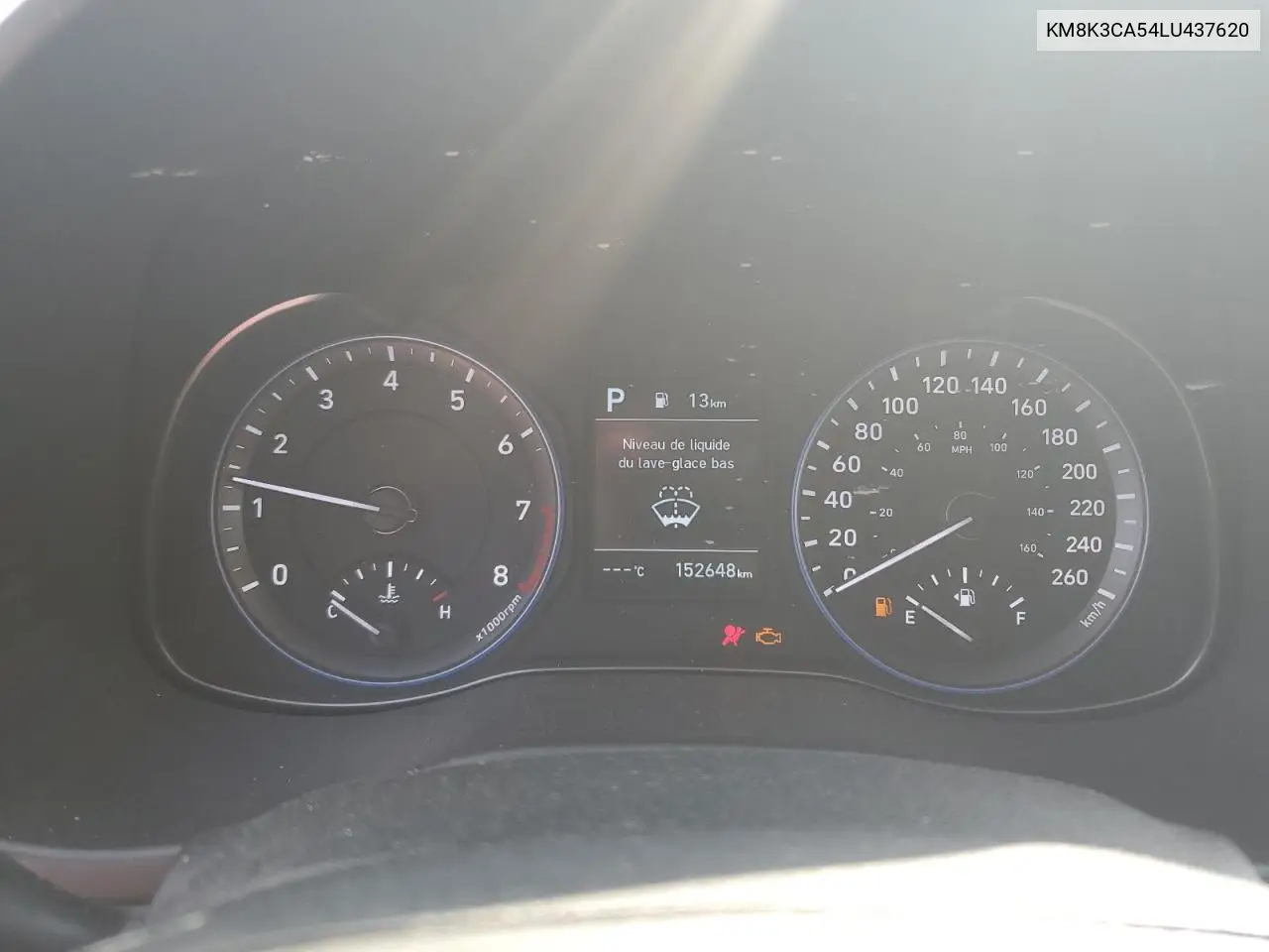 2020 Hyundai Kona Limited VIN: KM8K3CA54LU437620 Lot: 61281325