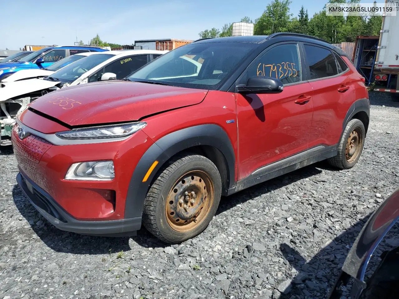 2020 Hyundai Kona Sel VIN: KM8K23AG5LU091159 Lot: 61793355