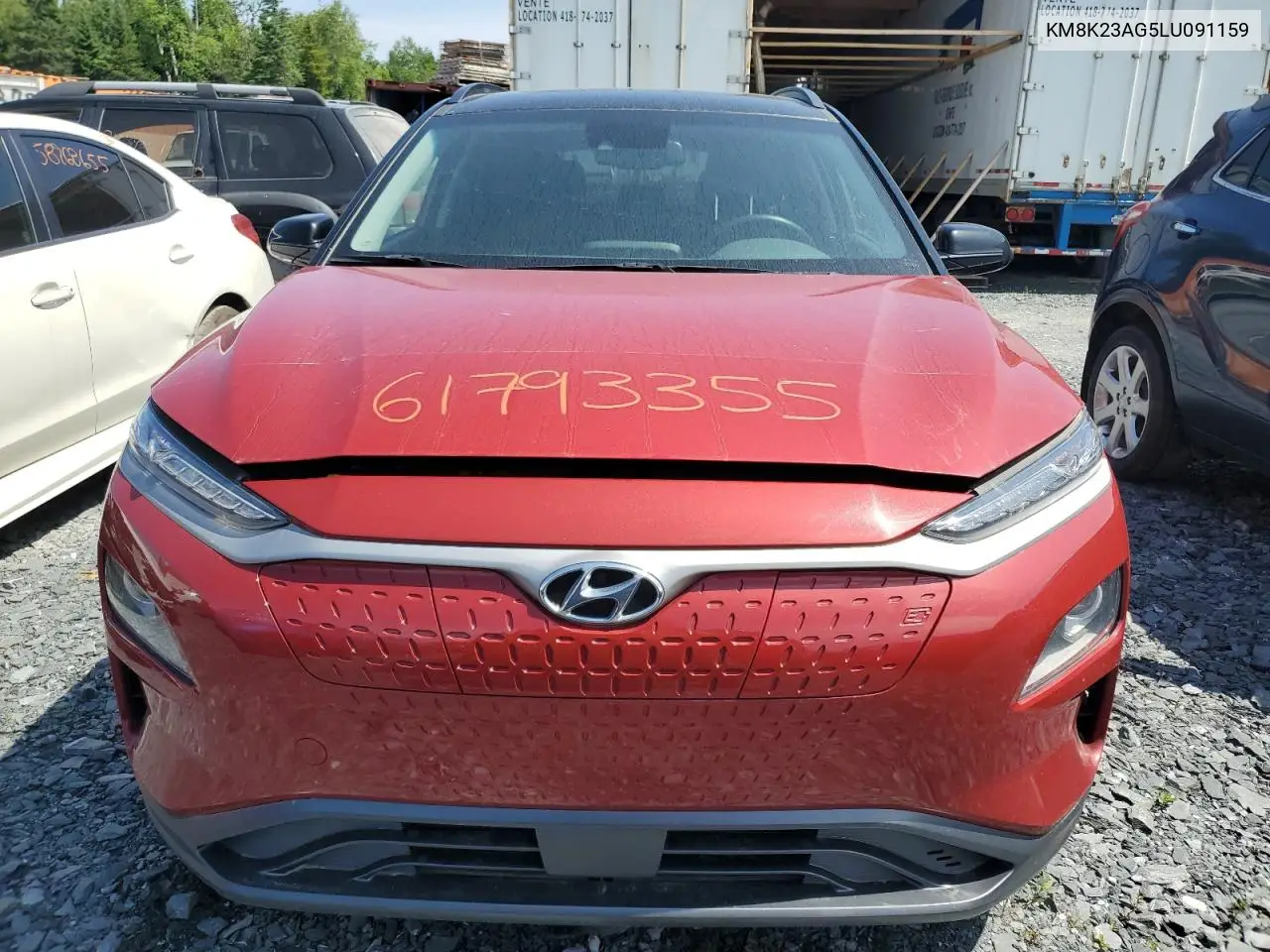 2020 Hyundai Kona Sel VIN: KM8K23AG5LU091159 Lot: 61793355