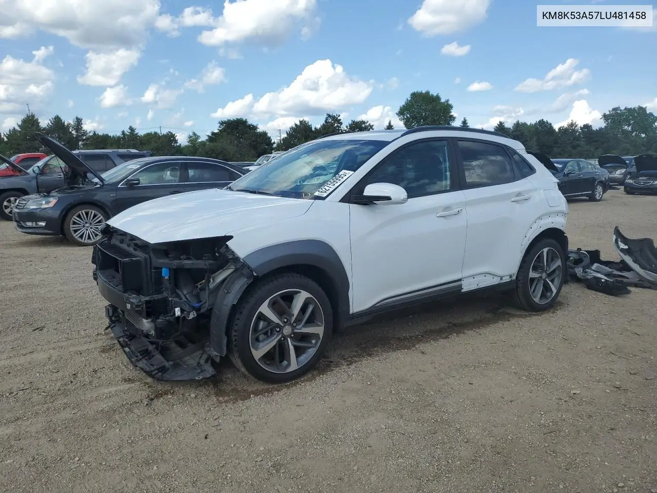 2020 Hyundai Kona Ultimate VIN: KM8K53A57LU481458 Lot: 62759995