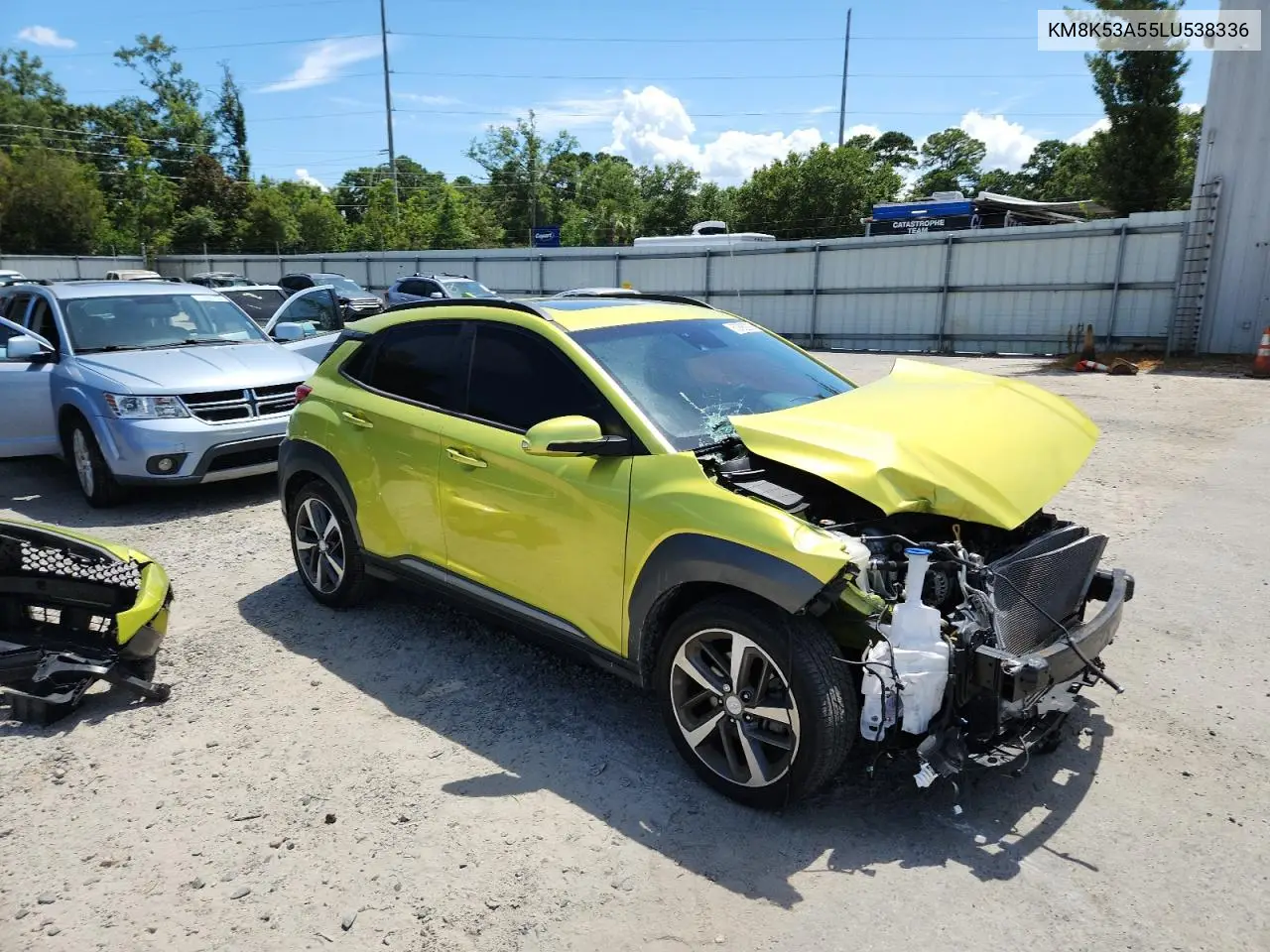 2020 Hyundai Kona Ultimate VIN: KM8K53A55LU538336 Lot: 62890925