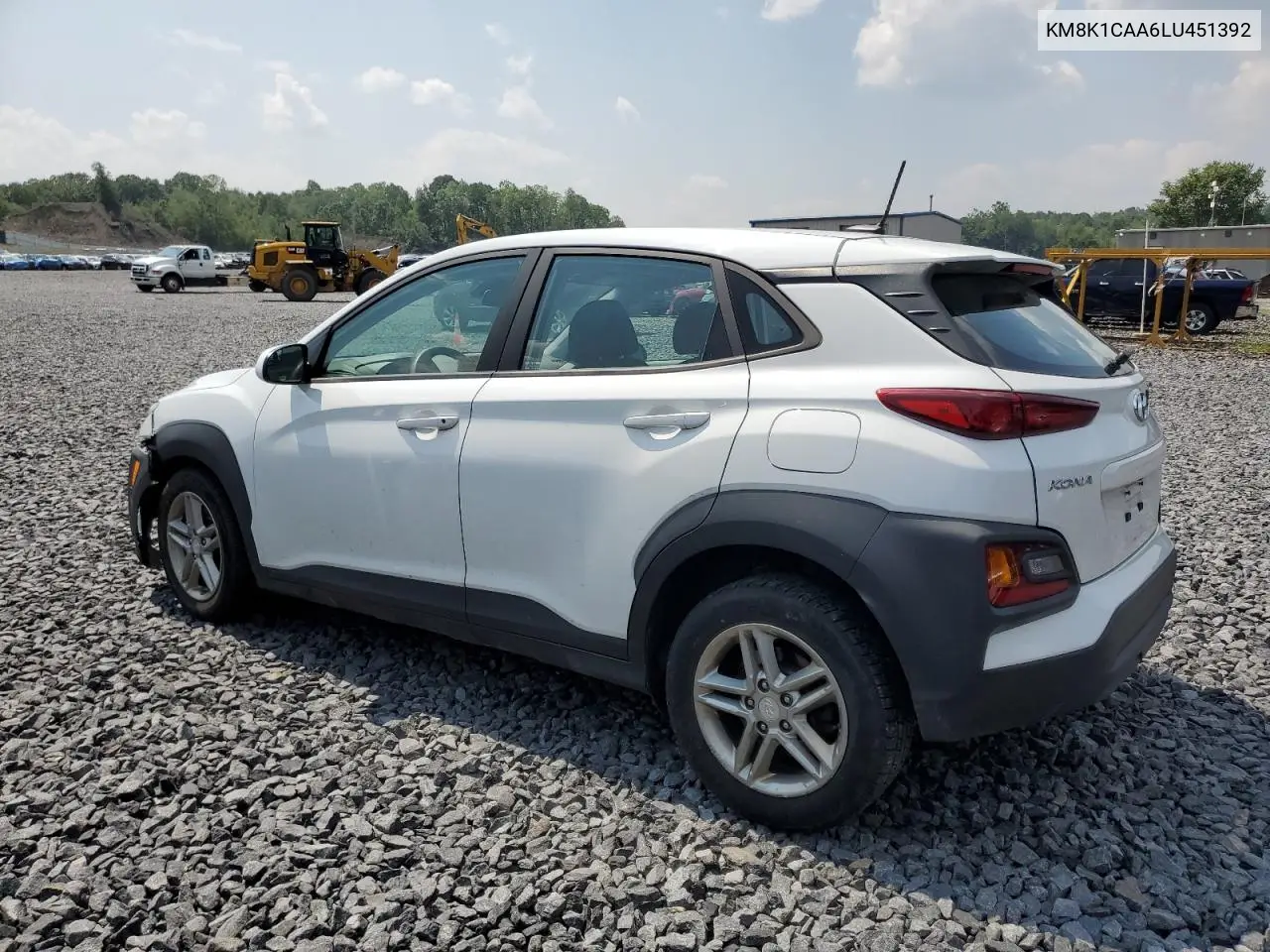 2020 Hyundai Kona Se VIN: KM8K1CAA6LU451392 Lot: 65356165