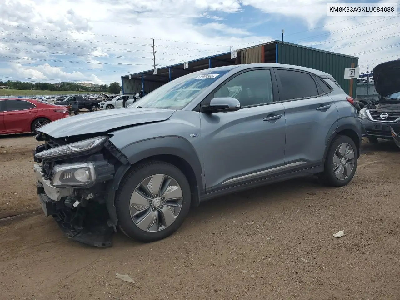 2020 Hyundai Kona Limited VIN: KM8K33AGXLU084088 Lot: 65957305
