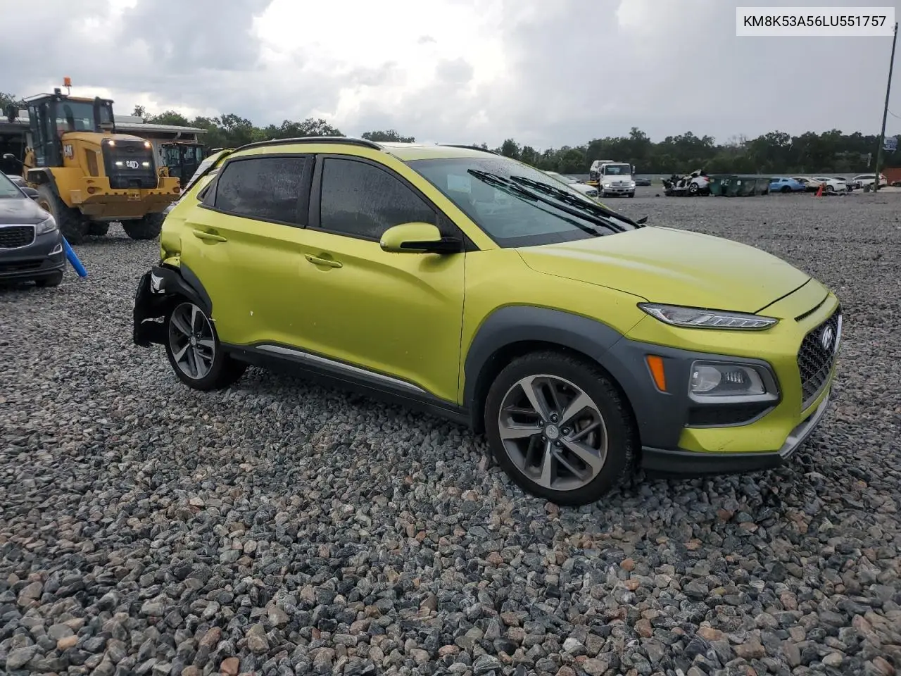2020 Hyundai Kona Ultimate VIN: KM8K53A56LU551757 Lot: 66084745