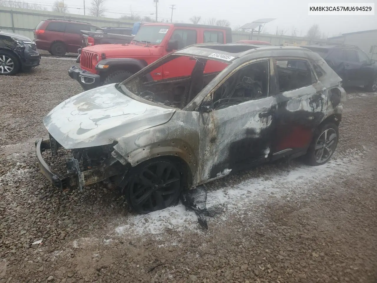 2021 Hyundai Kona Limited VIN: KM8K3CA57MU694529 Lot: 51424605