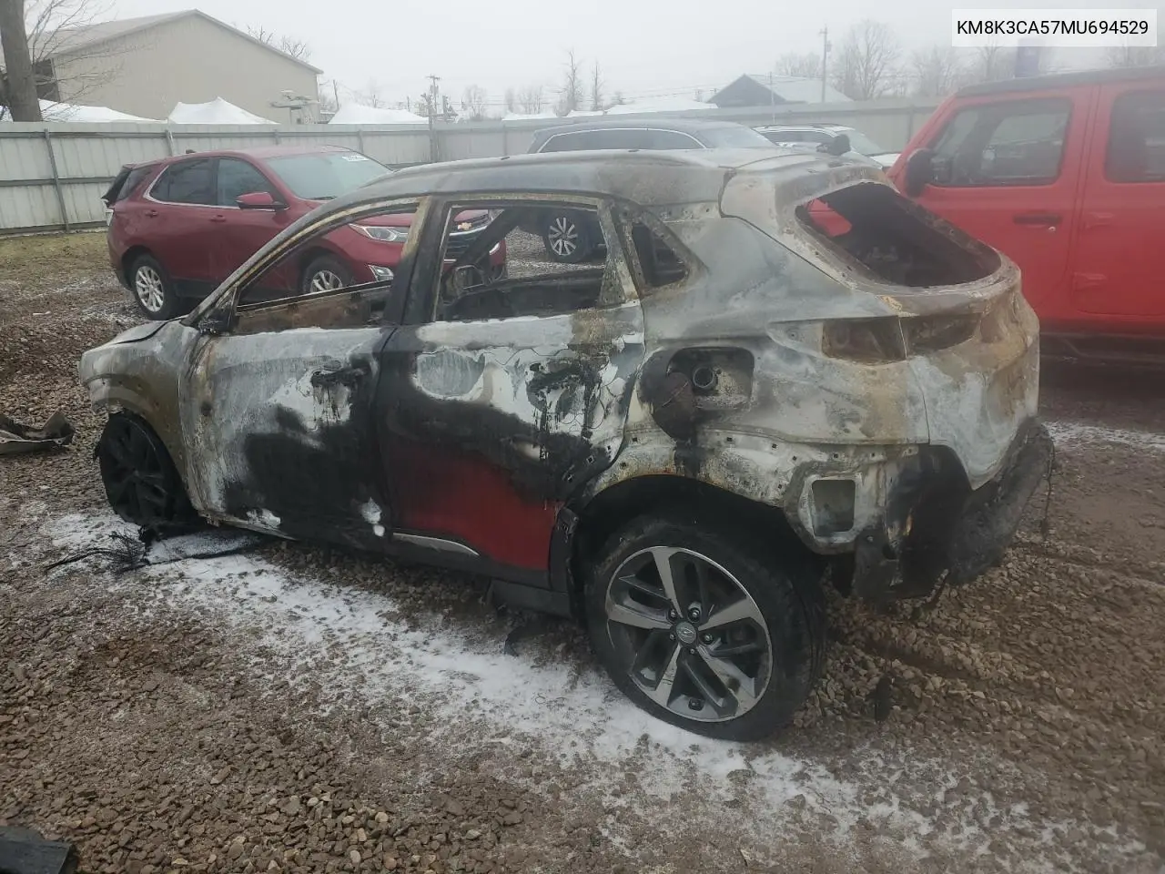 2021 Hyundai Kona Limited VIN: KM8K3CA57MU694529 Lot: 51424605