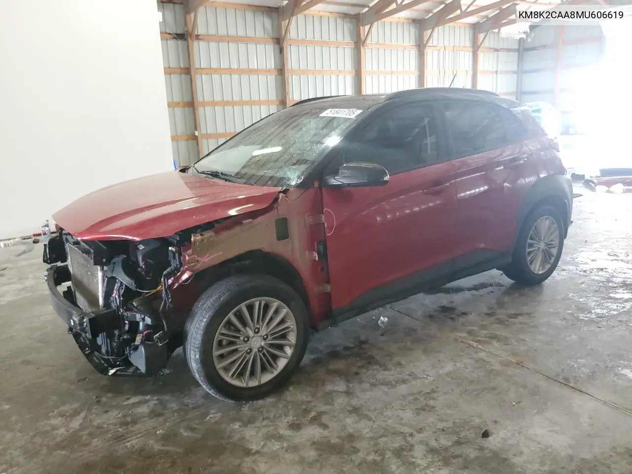 2021 Hyundai Kona Sel VIN: KM8K2CAA8MU606619 Lot: 51841705