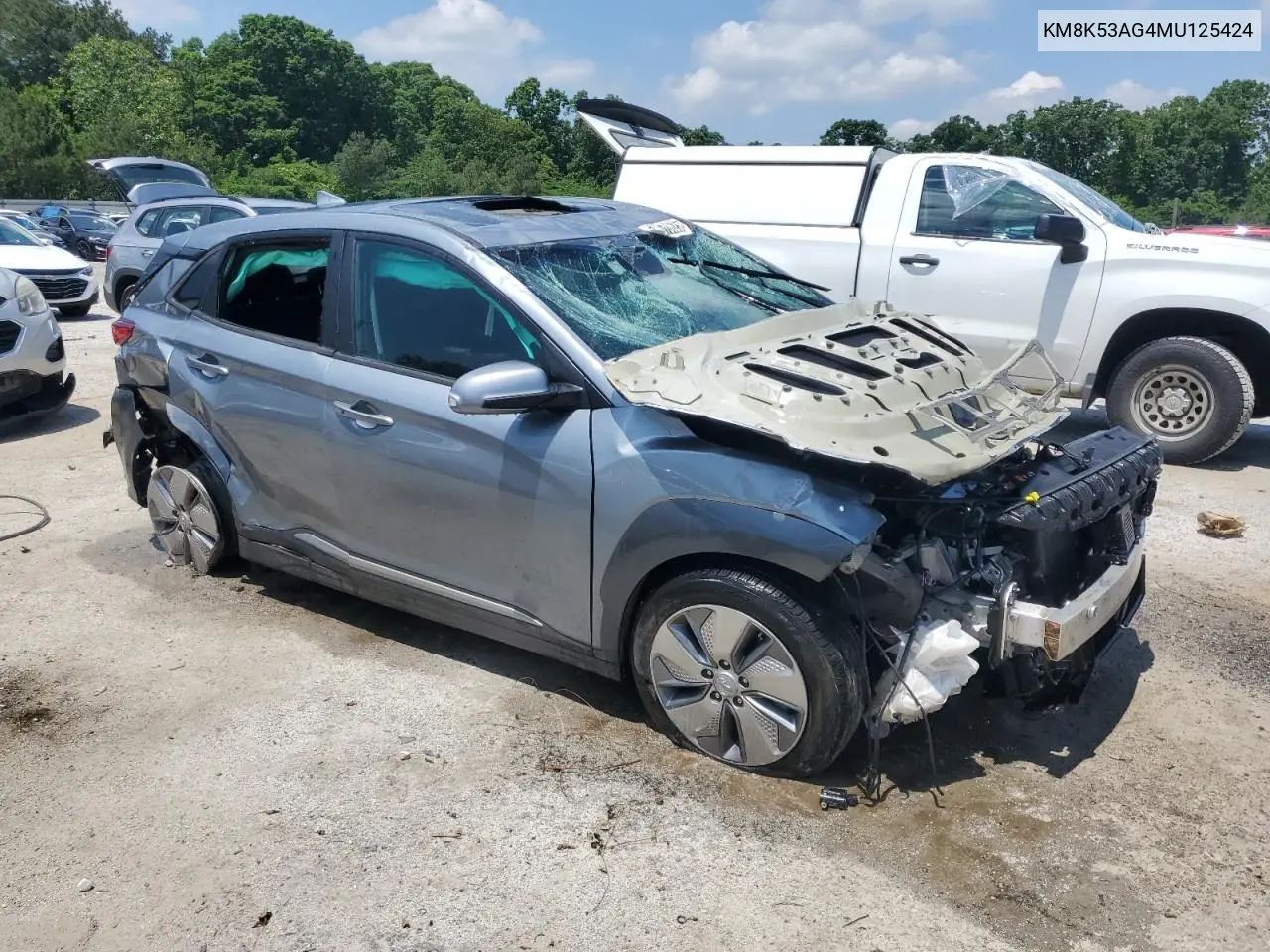 2021 Hyundai Kona Ultimate VIN: KM8K53AG4MU125424 Lot: 56070625