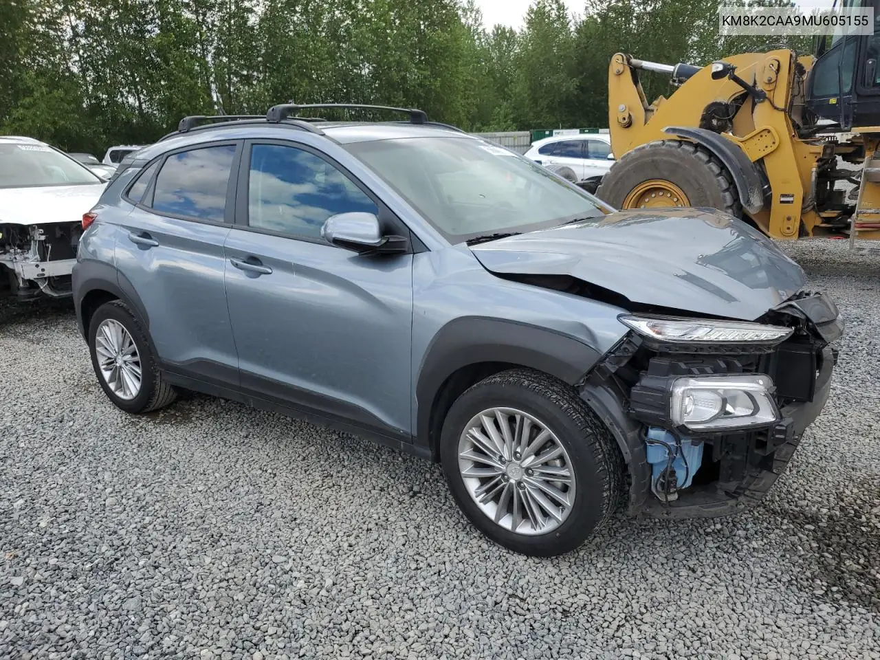 2021 Hyundai Kona Sel VIN: KM8K2CAA9MU605155 Lot: 56646585