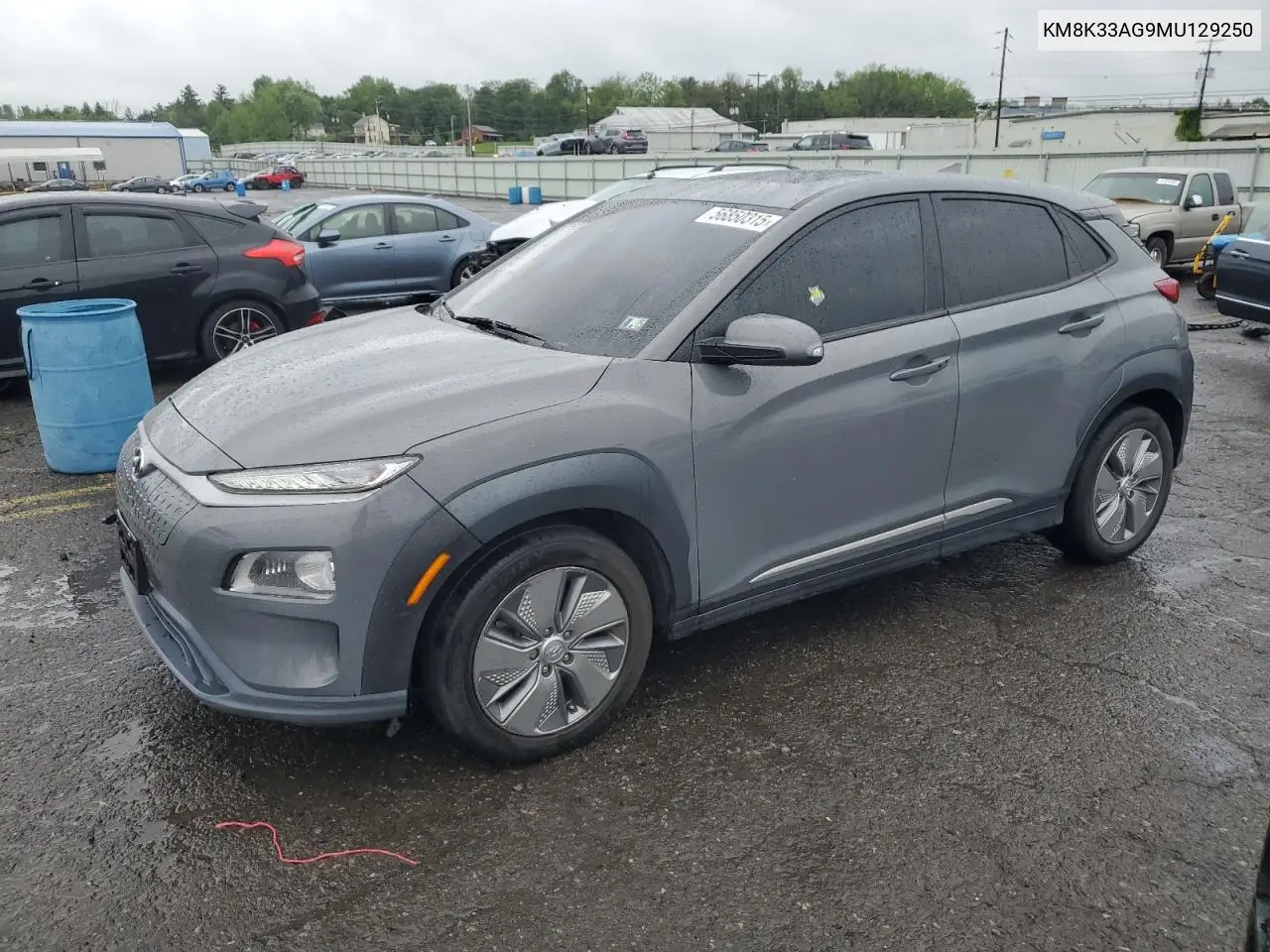 2021 Hyundai Kona Limited VIN: KM8K33AG9MU129250 Lot: 56850315