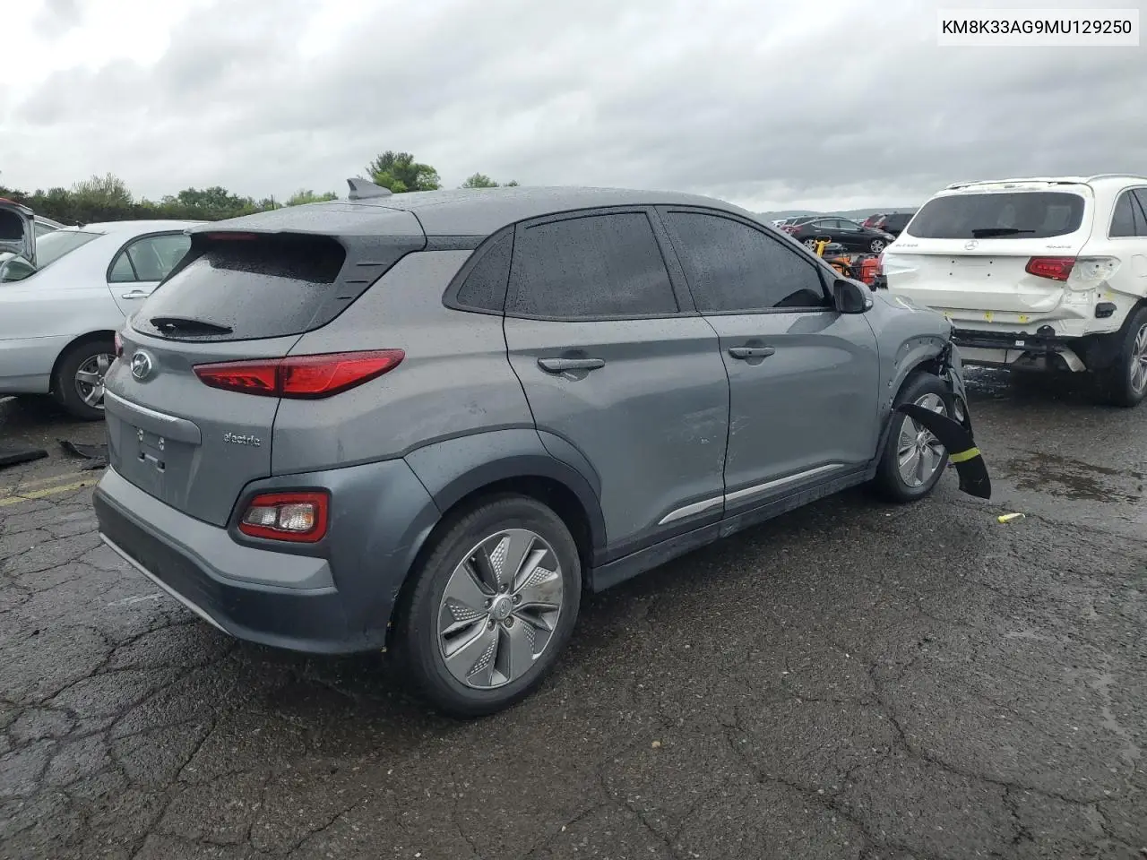 2021 Hyundai Kona Limited VIN: KM8K33AG9MU129250 Lot: 56850315