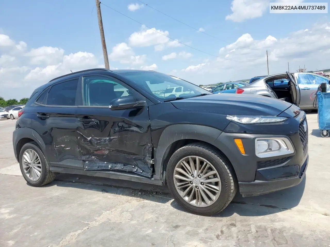 2021 Hyundai Kona Sel VIN: KM8K22AA4MU737489 Lot: 58966225