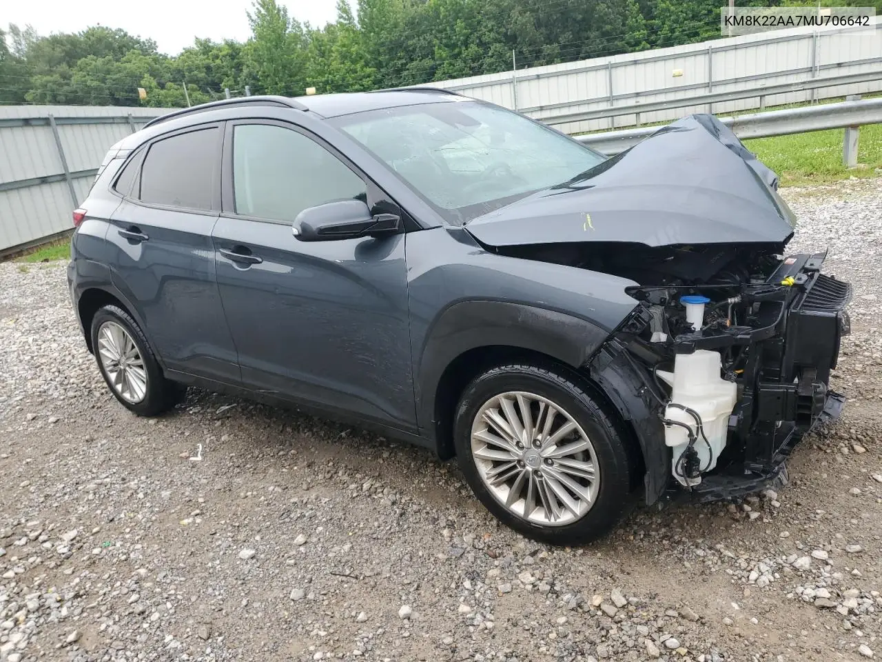 2021 Hyundai Kona Sel VIN: KM8K22AA7MU706642 Lot: 61650025