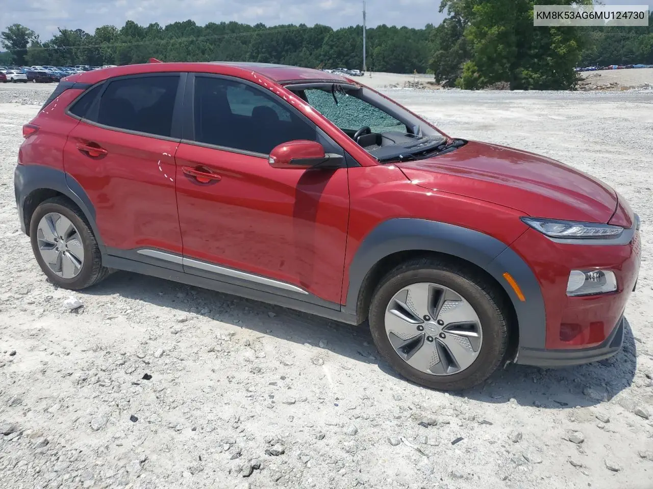 2021 Hyundai Kona Ultimate VIN: KM8K53AG6MU124730 Lot: 63114435