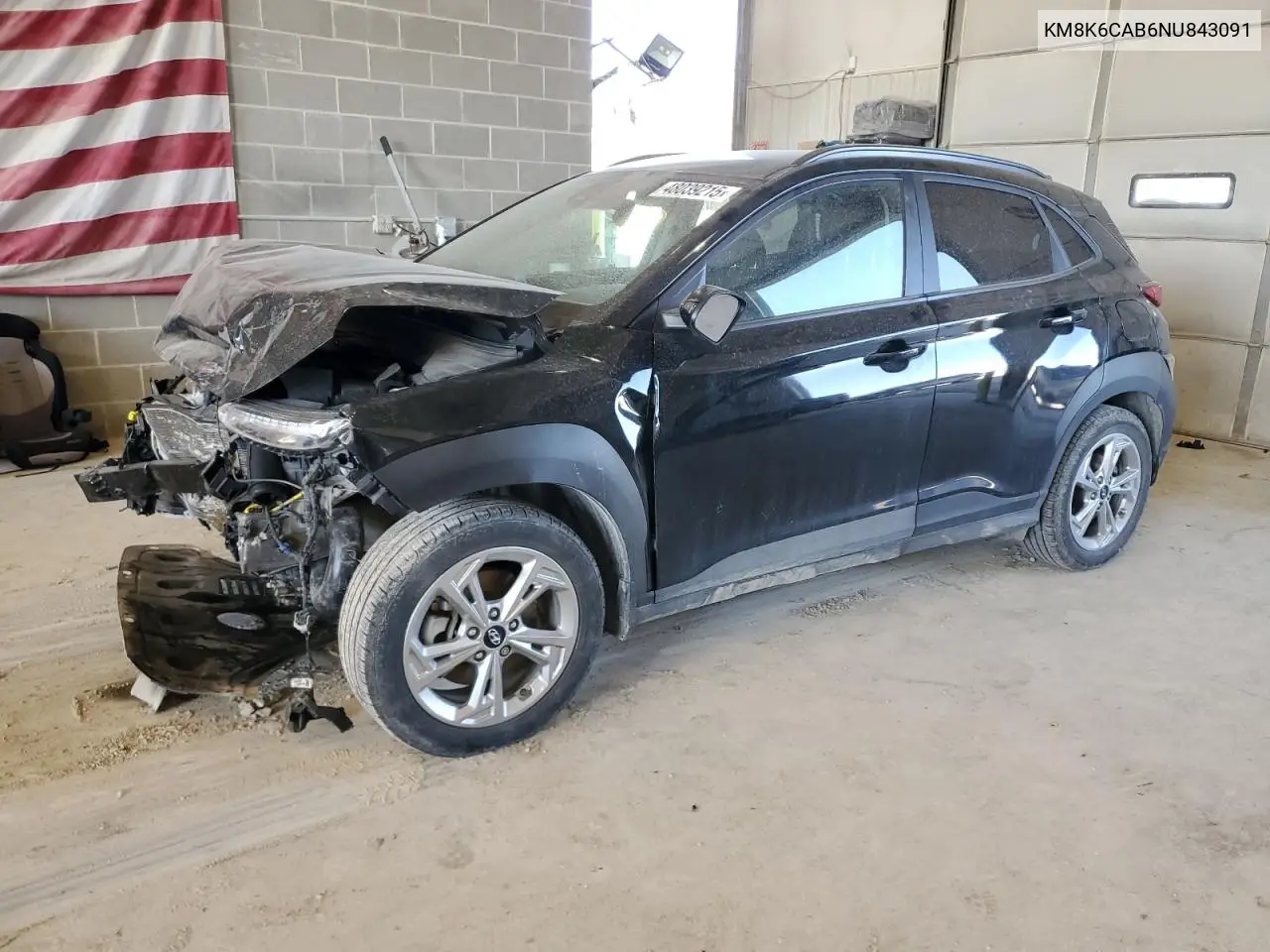 2022 Hyundai Kona Sel VIN: KM8K6CAB6NU843091 Lot: 48039215