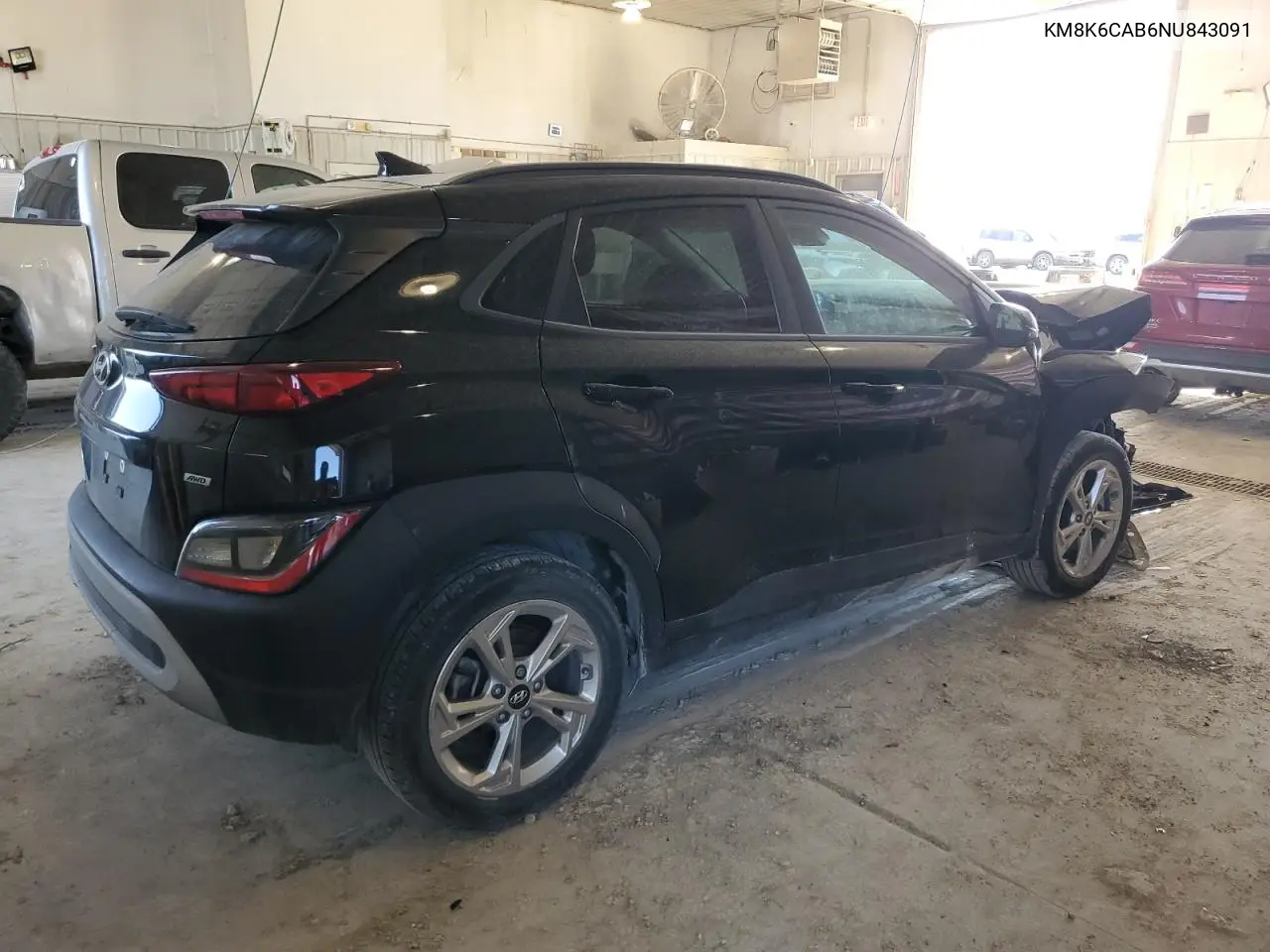 2022 Hyundai Kona Sel VIN: KM8K6CAB6NU843091 Lot: 48039215