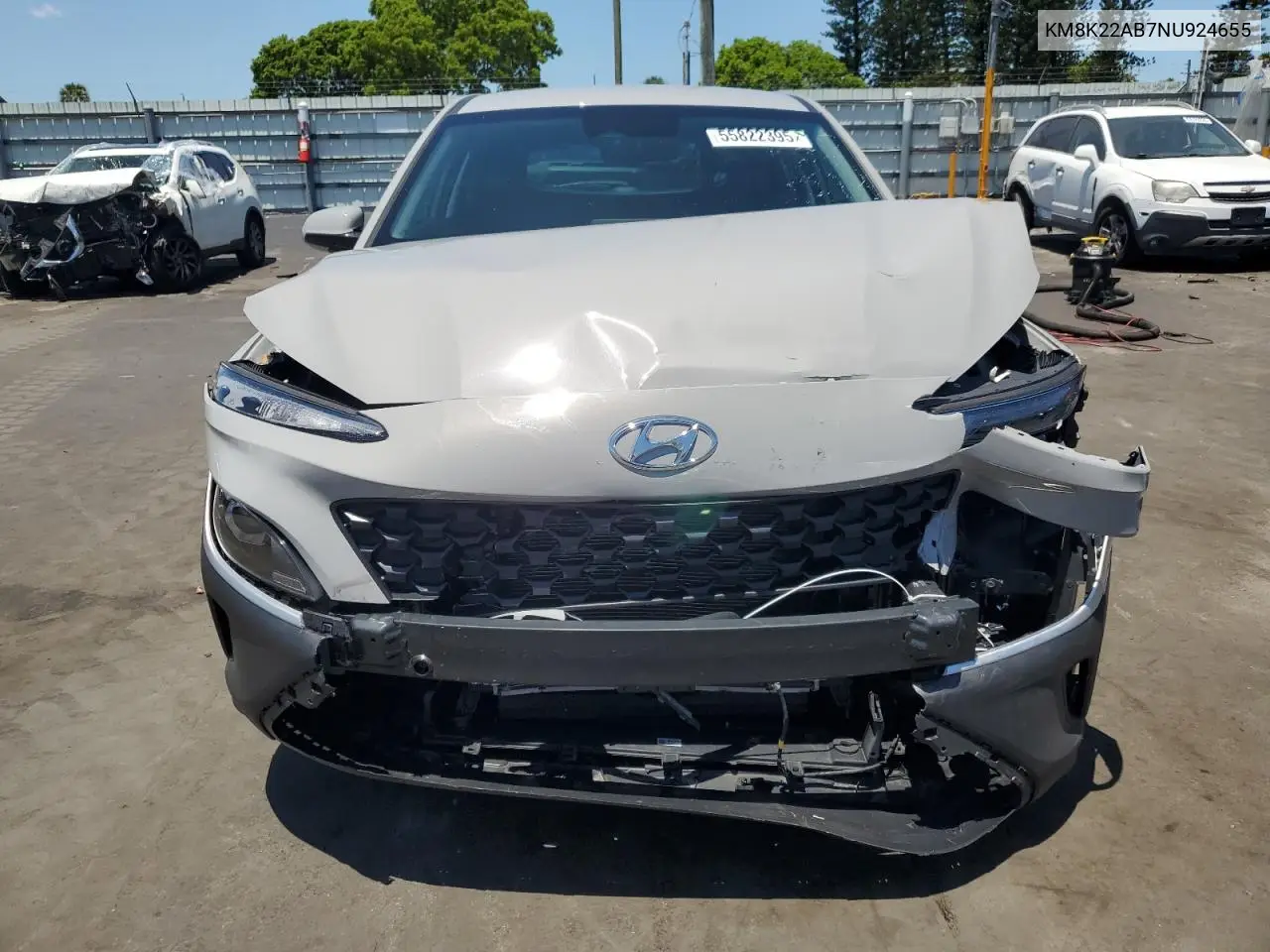 2022 Hyundai Kona Sel VIN: KM8K22AB7NU924655 Lot: 55822395